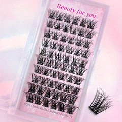 Cluster Eyelashes Natural Soft False Premade Spiky Lashes C Curl 0.07mm