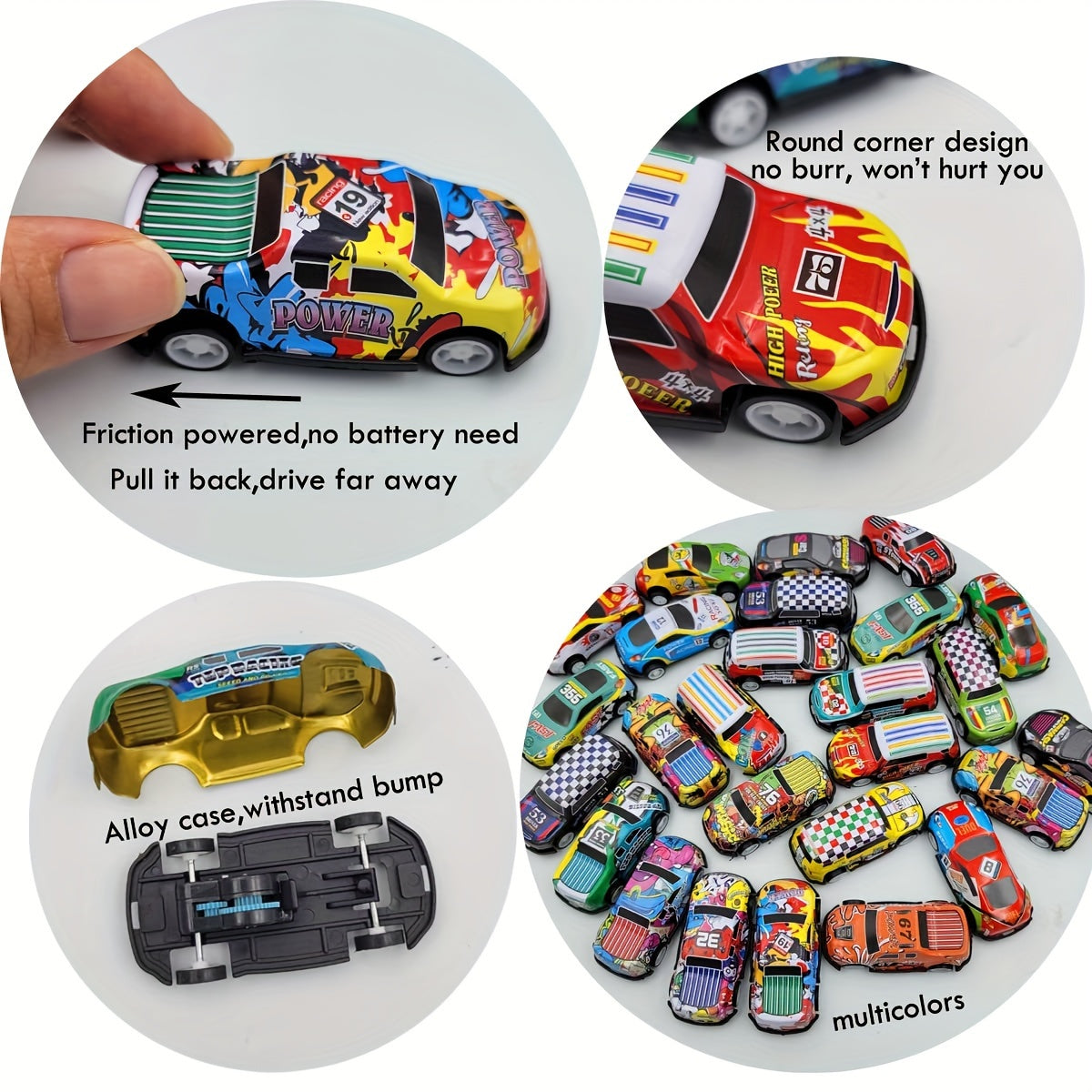 31pcs 2.75in Pull Back Toy Cars in Storage Box Party Favors Goodie Bag Stuffers