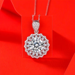 5ct Moissanite Necklace 925 Silver Women's Pendant Chain Jewelry Decor