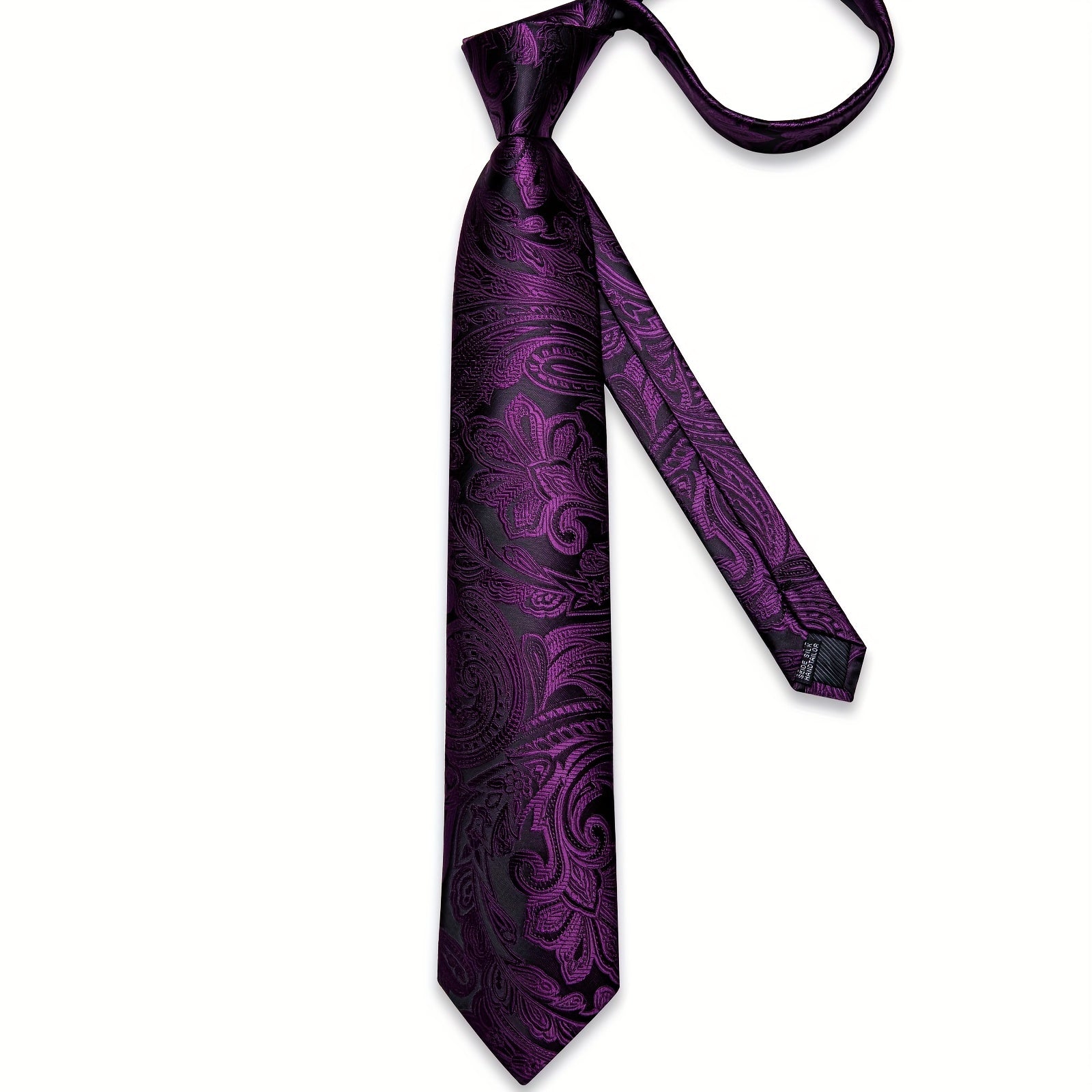 Men's Purple Stripes Floral Ties Set Necktie