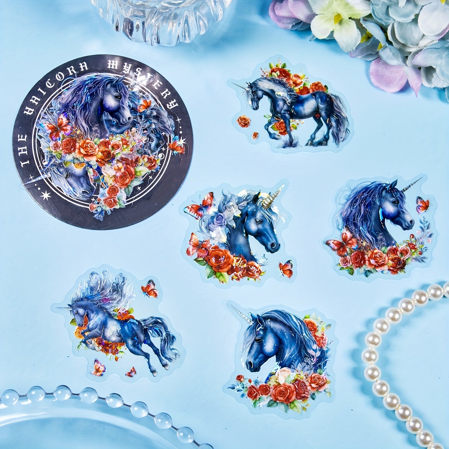 10pcs Unicorn Mystery Series Stickers for Journal Decoration