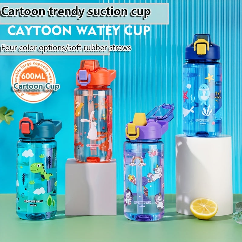 600ml Cartoon Sport Water Bottle for Outdoor Activities