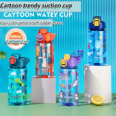 600ml Cartoon Sport Water Bottle for Outdoor Activities