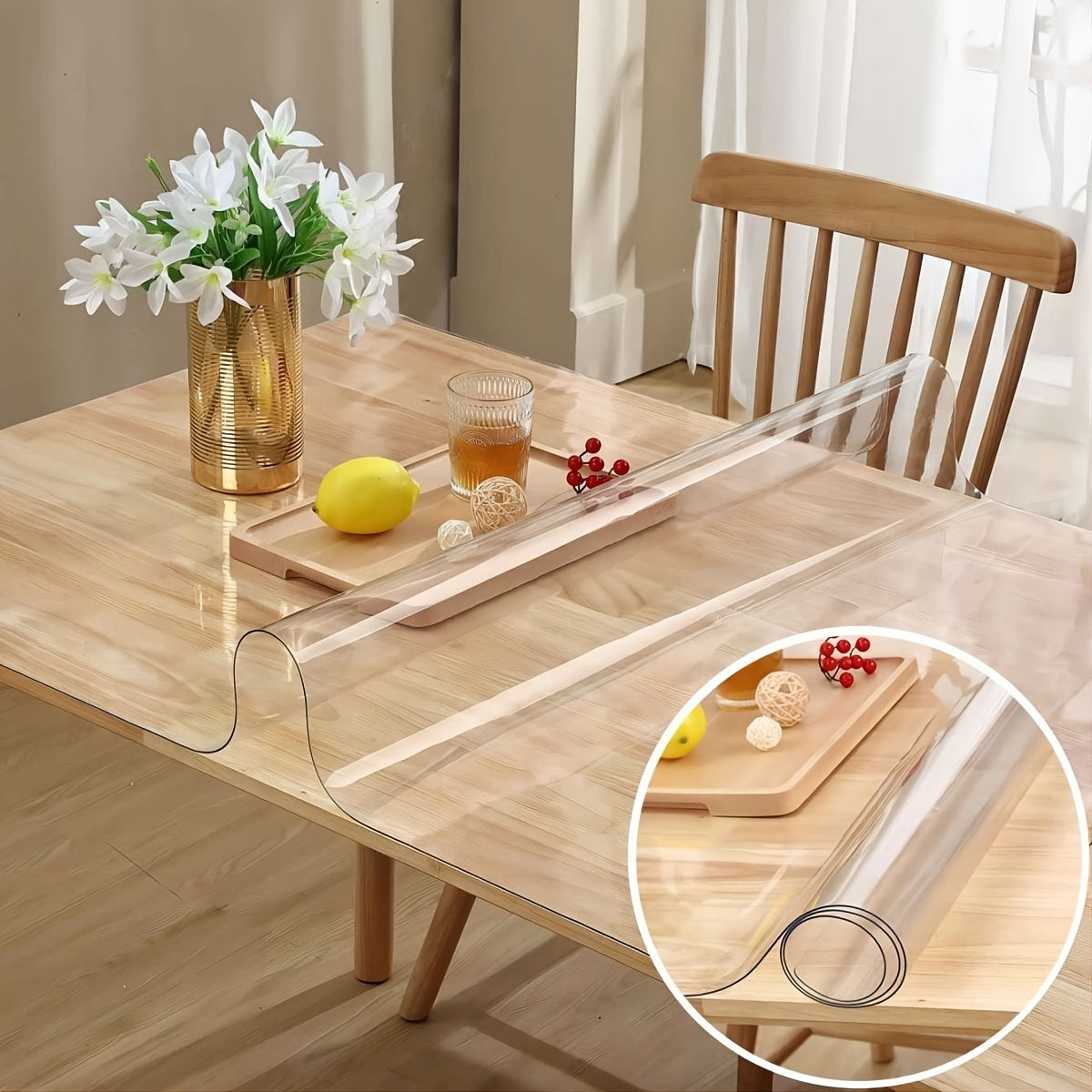 1pc Transparent PVC Table Mat Protector 1.0mm