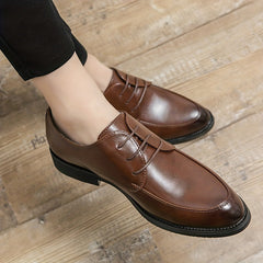Men's Round Toe Lace Up Derby Shoes Wear resistant Non Slip Formal Shoes