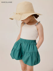MARC&JANIE Girls Baggy Fit Bubble Shorts French Style Round Hemline Kids Summer