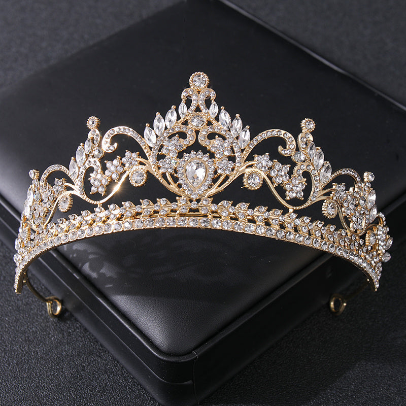 Golden Floral Wedding Bridal Crown Tiara