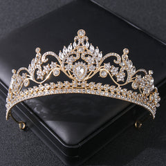 Golden Floral Wedding Bridal Crown Tiara