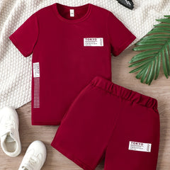 Boys Tokyo Outfit Shorts & T shirt Short Sleeves Crew Neck Casual Kids Clothes
