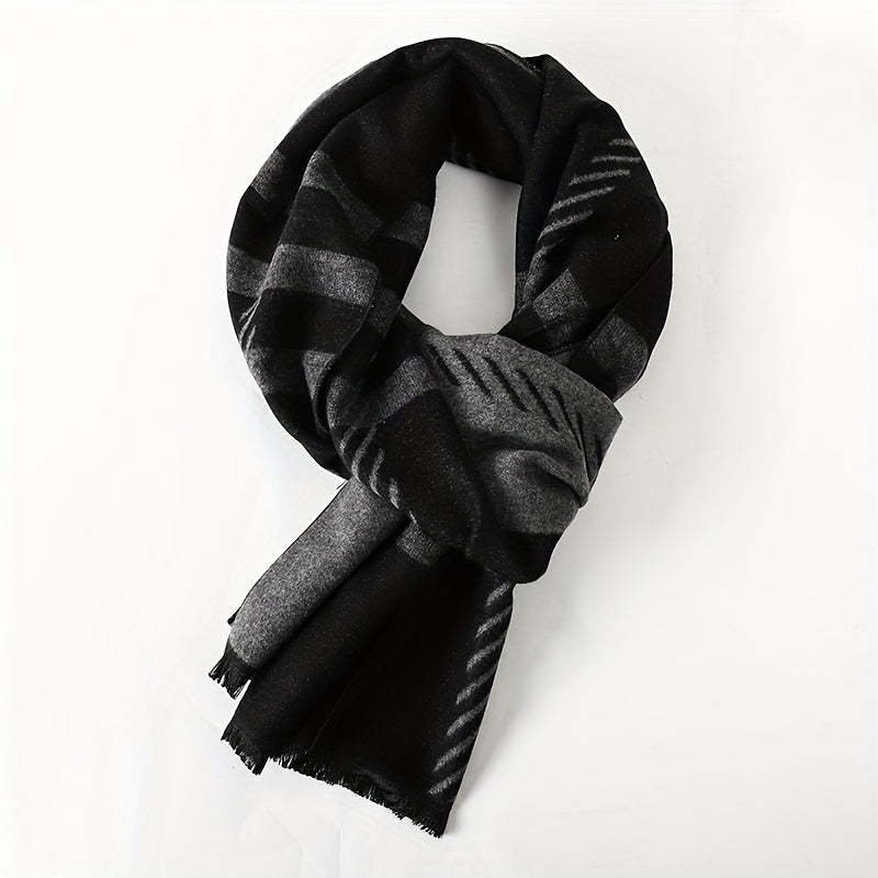 Men's Plaid Pattern Winter Scarf Gift