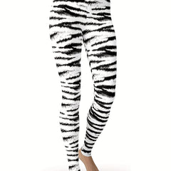Cow Print High Waisted Yoga Leggings Tummy Control