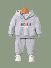 Kid's Kindness Matters Print Outfit Hoodie & Pants Set