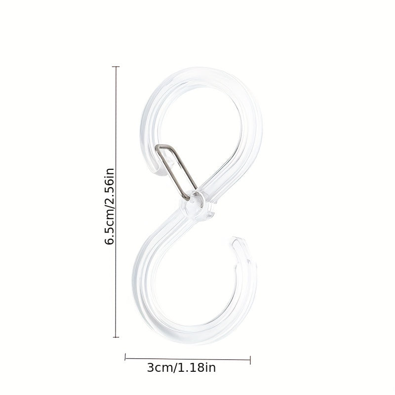 8pcs S Shaped Hook With Buckle Hanging Shower Curtain Coat Bag Hook