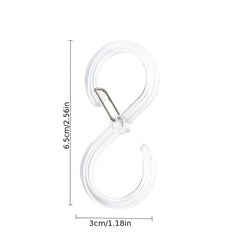 8pcs S Shaped Hook With Buckle Hanging Shower Curtain Coat Bag Hook