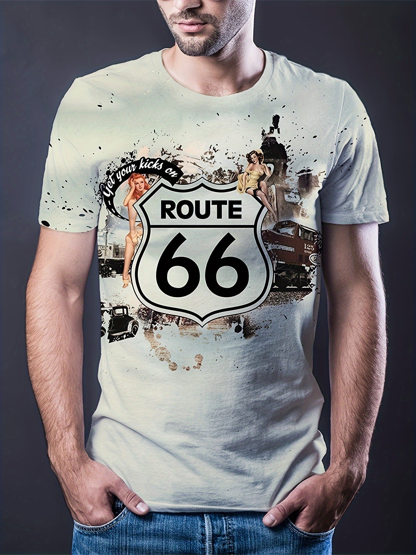 Vintage Graphic Sports T-shirt for Men