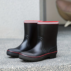 Men Mid Top Rain Boots Wear resistant Waterproof Non slip Rain Shoes