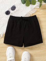 Girls' Drawstring Casual Shorts - Elastic Waist Summer Bottoms