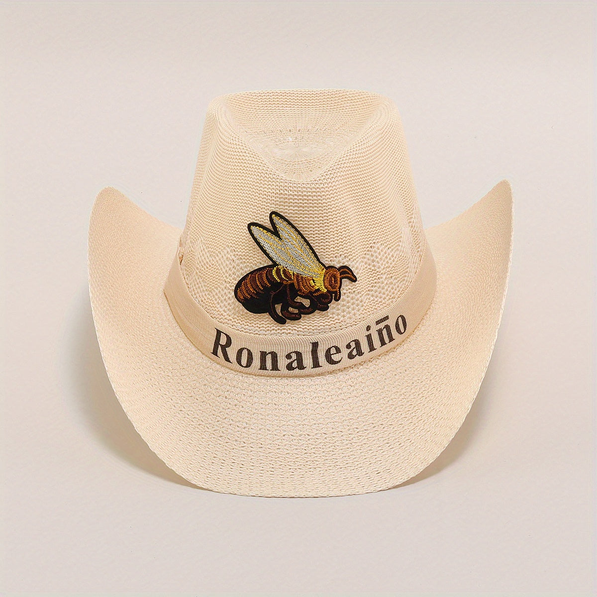 Bee Embroidery Big Brim Sun Hat for Outdoor Traveling Fishing