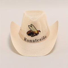 Bee Embroidery Big Brim Sun Hat for Outdoor Traveling Fishing