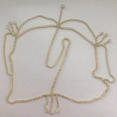 Rhinestone Head Chain with Tassel Bridal Head Jewelry