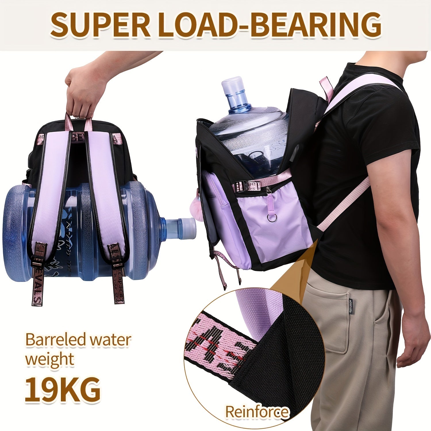 Schoolgirl Backpack High School Casual Boys Bag Decompression Waterproof