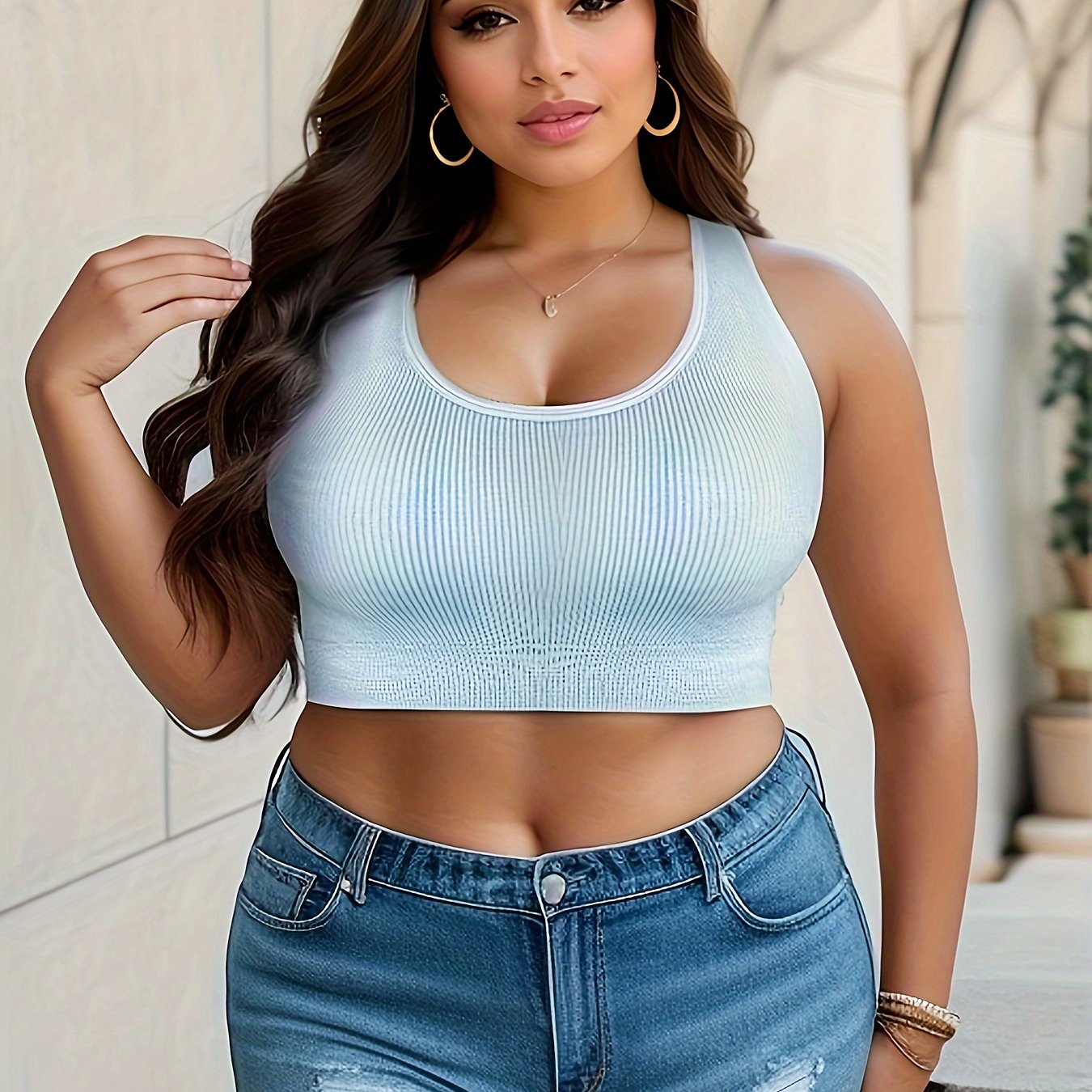Ribbed Seamless High Impact Sports Bra