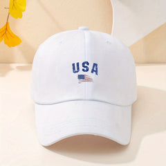 Flag Printed Baseball Cap Solid Casual Dad Hat Unisex Adjustable Sun Hats
