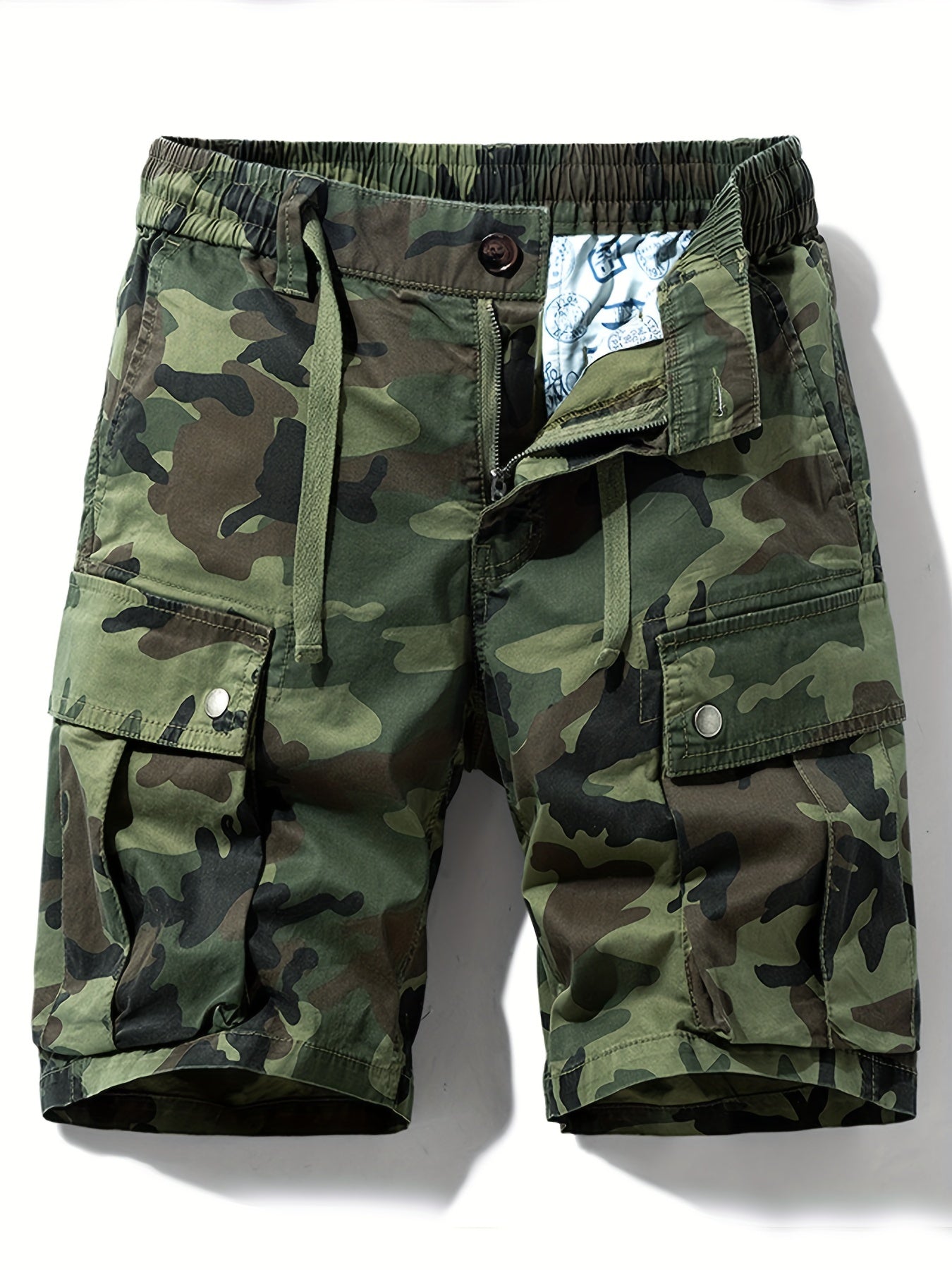 Men's Camo Shorts with Pockets for Outdoor Workouts