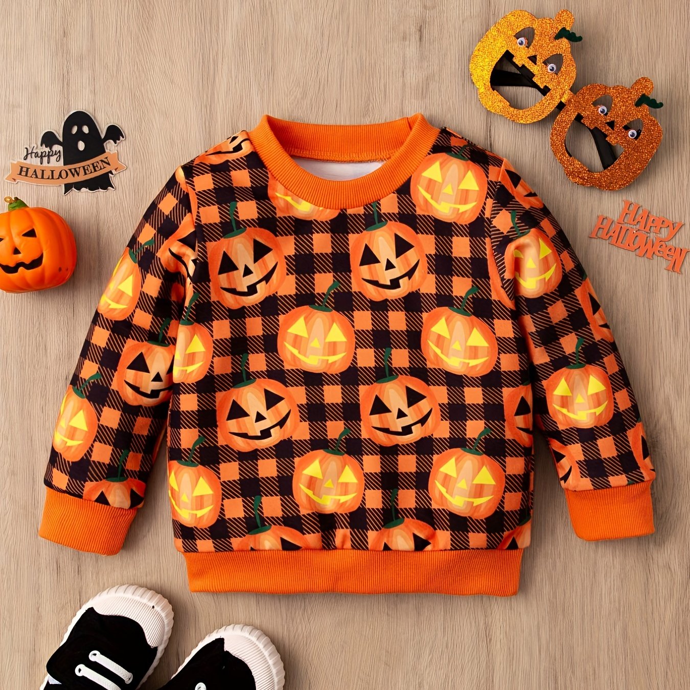 Baby Halloween Sweatshirt Cartoon Print Pullover Top