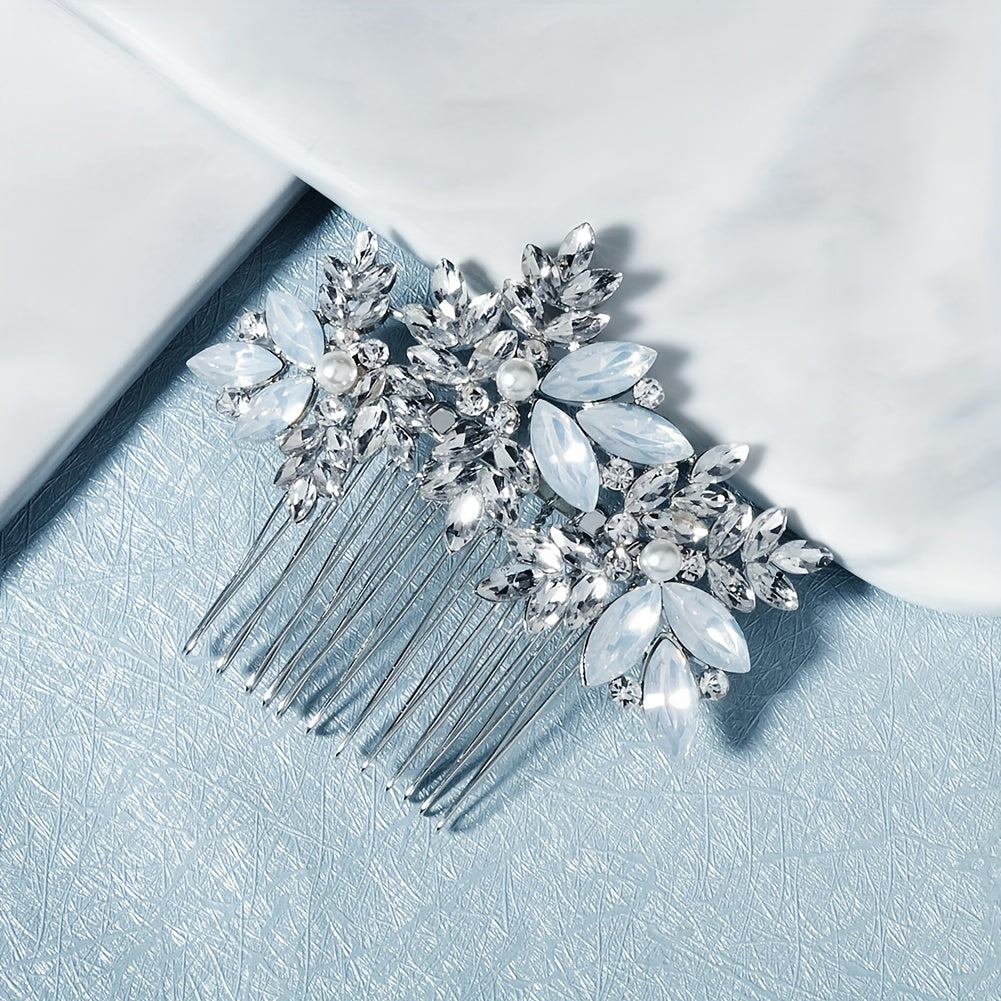 Bohemia Style Hair Comb Rhinestone Faux Pearl Bridal Wedding Headwear