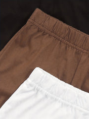 Girls Elastic Waist Track Shorts 4pcs Set