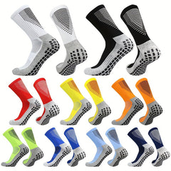 3 Pairs Non Slip Soccer Socks Breathable Outdoor Sports Crew Socks