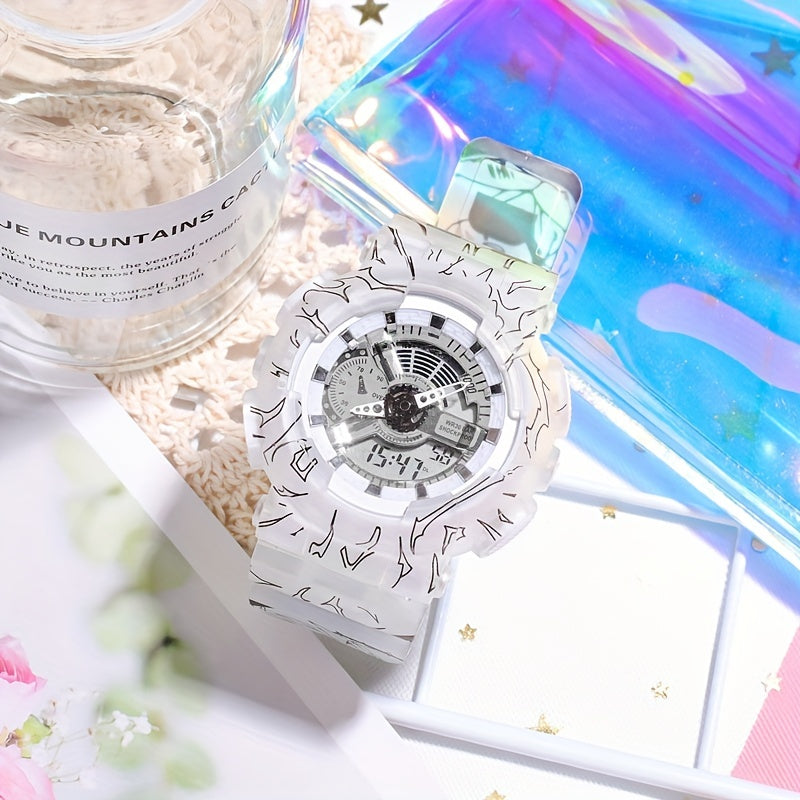 Comic Pattern Round Electronic Watch Waterproof Luminous Wrist Watch