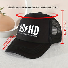 Kids ADHD Print Mesh Baseball Cap Sun Protection Breathable Truck Driver Cap