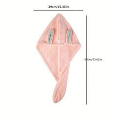 Rabbit Ears Hair Towel Microfiber Hair Drying Cap