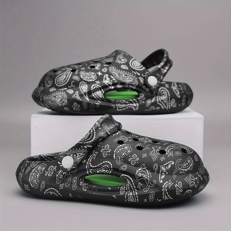 Women's Paisley Print Clogs Platform Slides