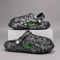 Women's Paisley Print Clogs Platform Slides