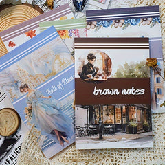 20pcs Retro Character Diary Decoration Flower Journal PET Sticker Book