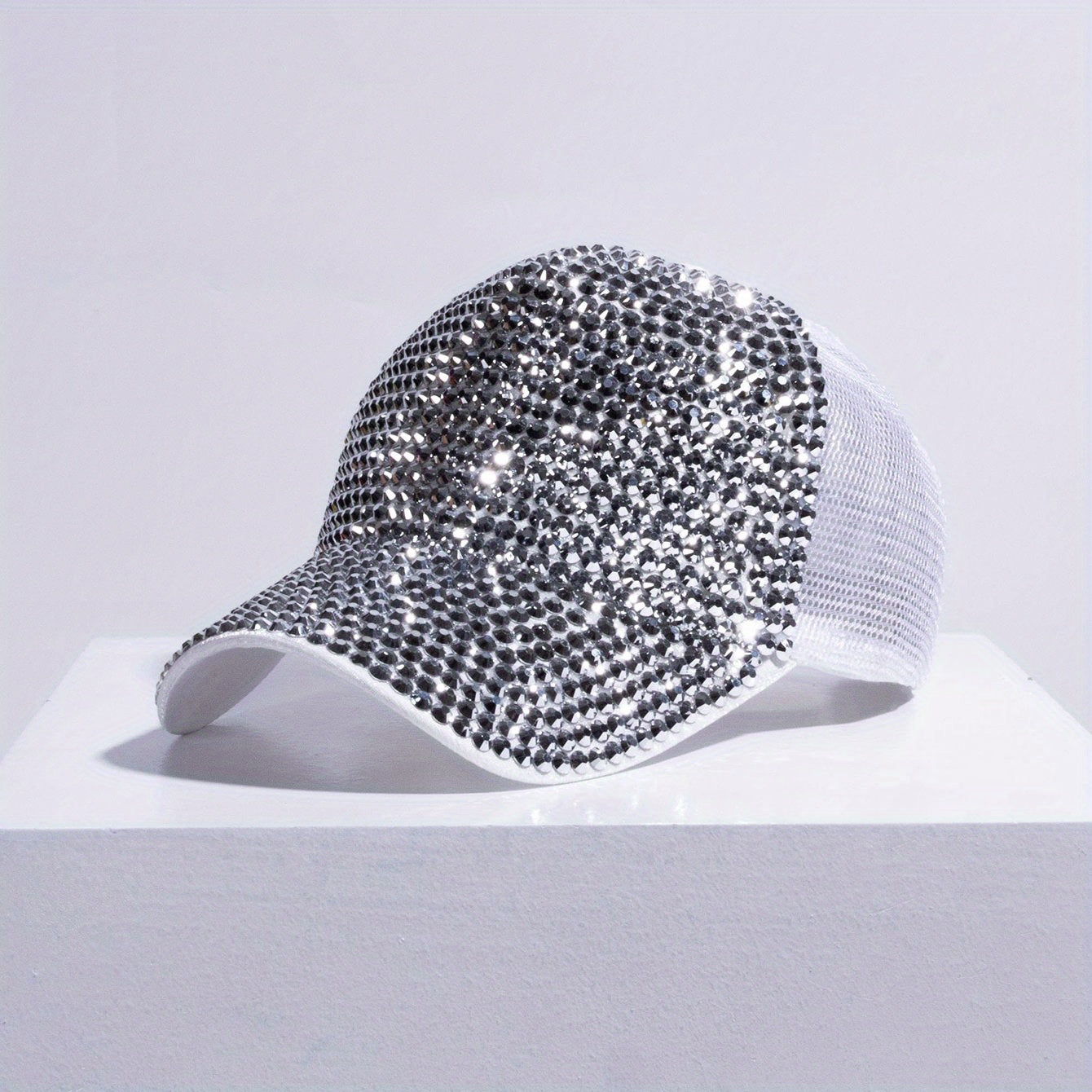 Rhinestone Mesh Trucker Hat Sparkly Baseball Cap
