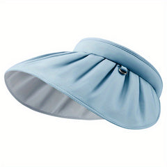Wide Brim Shell Visor Hat Lightweight Ponytail UV Protection Sun Hat