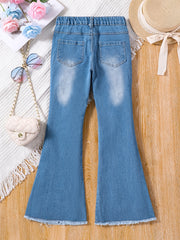 Girls Bell Bottom Ripped Jeans Spring Autumn