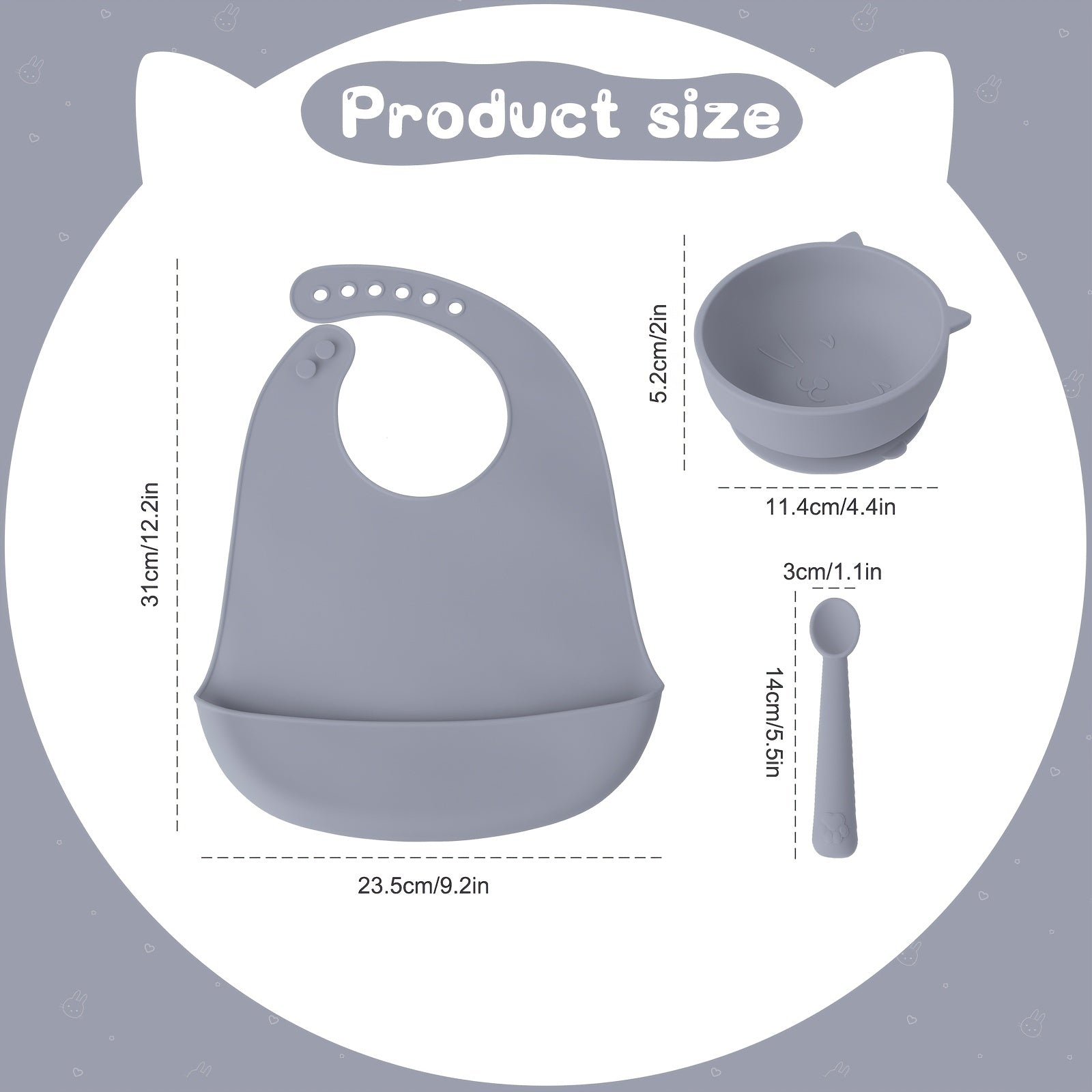 3-Piece Cat Series Feeding Utensils Set for Babies & Children