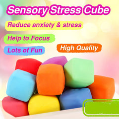 20pcs Cubes Anti Stress Yaping in TPR And Rebond Lent Balles Miniatures