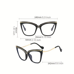 Oversized Clear Lens Glasses For Women Men Cat Eye Eyeglasses