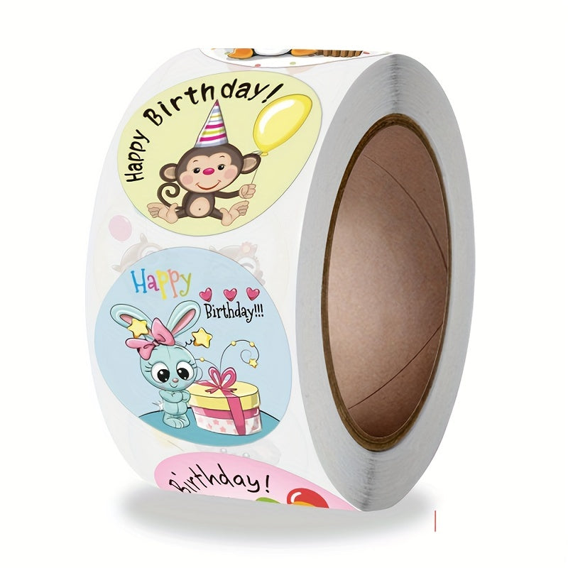 500pcs Happy Birthday Adhesive Sticker Office Stationery Decoration