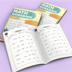 Kids' Fun Math Workbook Addition Easy Colorful Cartoon Style Illustrations