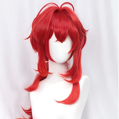 Curly Cosplay Wig Anime Halloween Red Hair Heat Resistant Synthetic