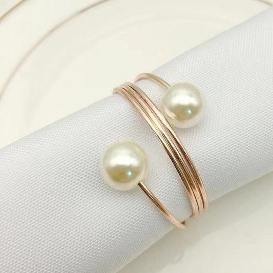 Pearl Napkin Rings for Weddings & Parties Elegant Table Decor