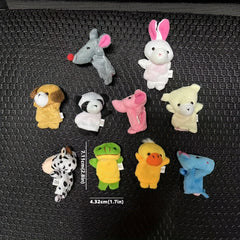 10pcs Plush Animal Finger Puppets Set Double Layer Foot Hand Doll Story Helper