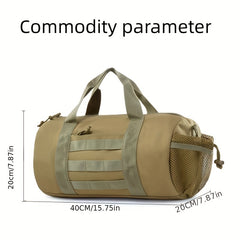 Camouflage Round Barrel Duffel Bag for Camping Travel